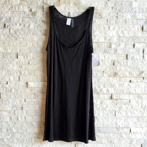 NWOT La Blanca Womens Jersey Tank Cover Up Mini Dress Size M Black - Picture 3 of 8
